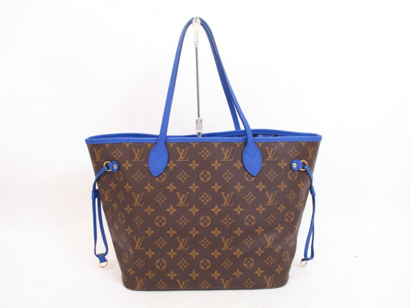 Auth LOUIS VUITTON Limited Edition Ikat Blue Leather Tote Bag Neverfull MM #4386 | eBay