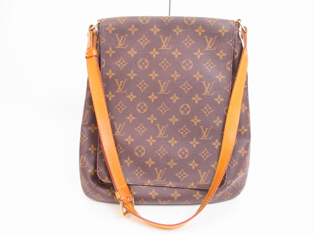 LOUIS VUITTON Monogram Leatger Brown Messenger&Cross-body Bag Musette #4585 - Authentic Brand ...