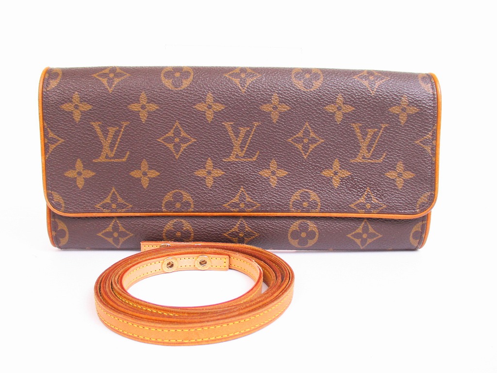 LOUIS VUITTON Monogram Leather Brown Fanny Packs Pochette Twin GM #4812 - Authentic Brand Shop ...