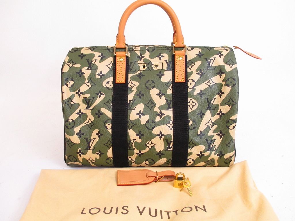 LOUIS VUITTON Monogram Camouflage Limited Hand Bag Speedy35 Rare #4889 - Authentic Brand Shop ...