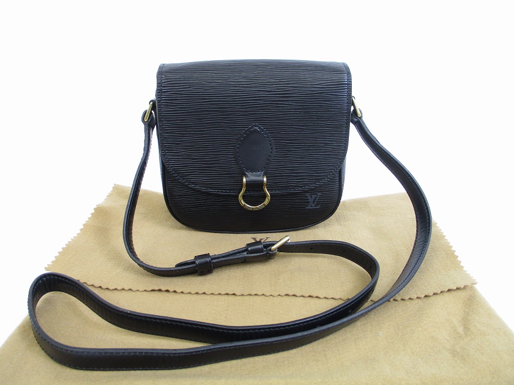 LOUIS VUITTON Epi Leather Black Cross-body Bag Mini Saint Cloud #5265 - Authentic Brand Shop TOKYO&#39;s
