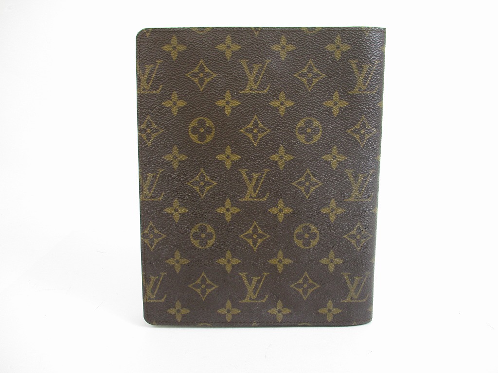 LOUIS VUITTON Monogram Brown Leather Notebook Holders Desk Agenda Cover A5 #5286 - Authentic ...