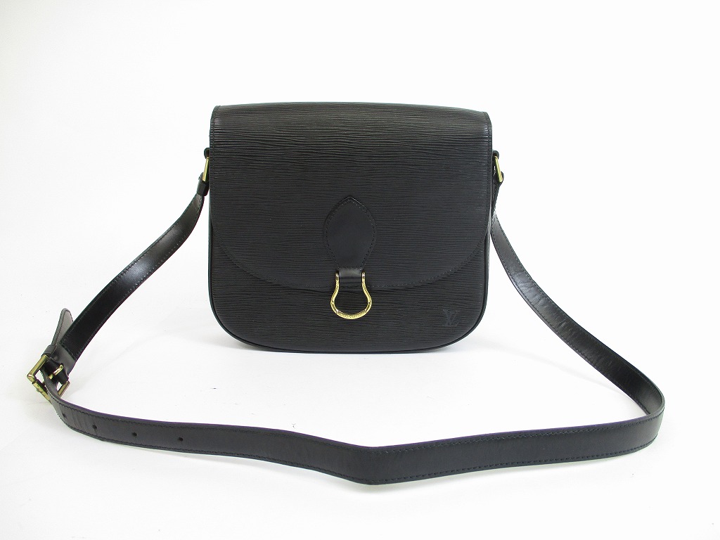 Authentic LOUIS VUITTON Epi Leather Black Cross-body Bag Saint Cloud GM #5293