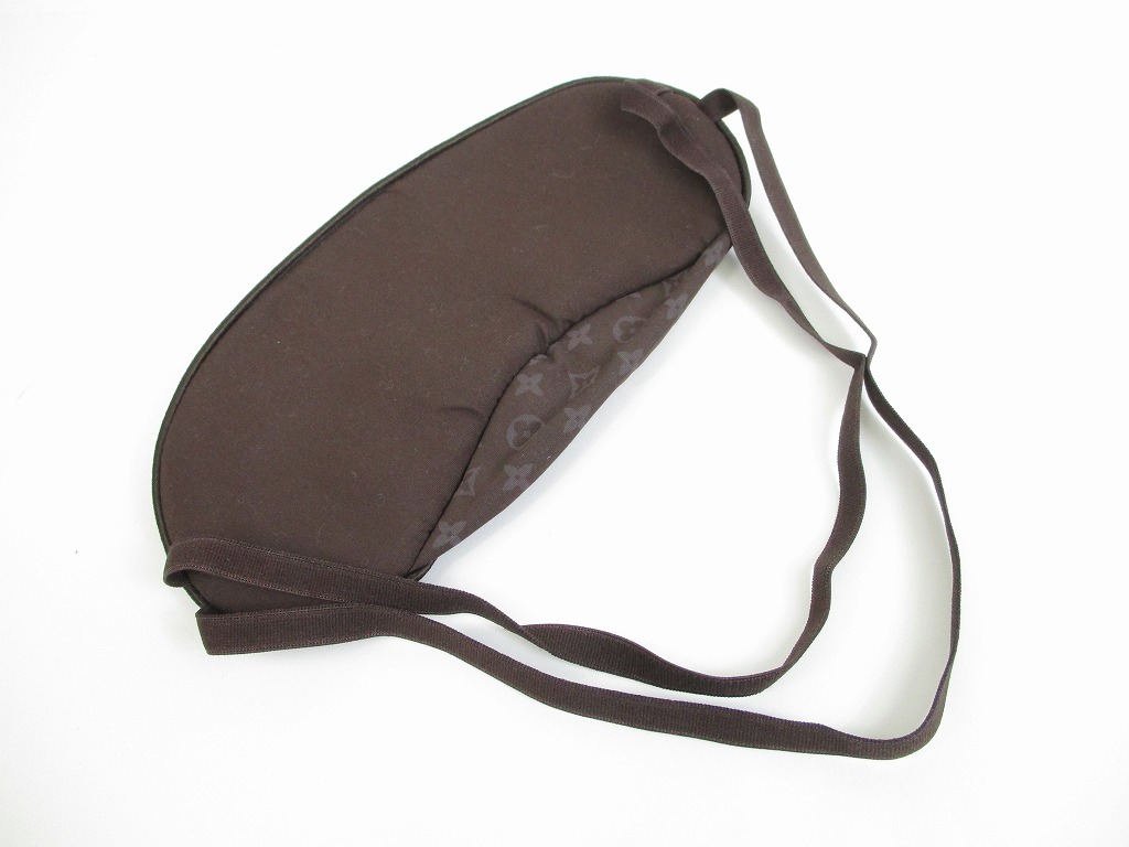 LOUIS VUITTON Nylon Brown Sleep Mask Pillow Set Travel Accessories #5574 - Authentic Brand Shop ...
