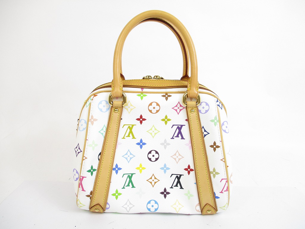 LOUIS VUITTON Multi-color Leather White Hand Bag Purse Priscilla #5666 - Authentic Brand Shop ...