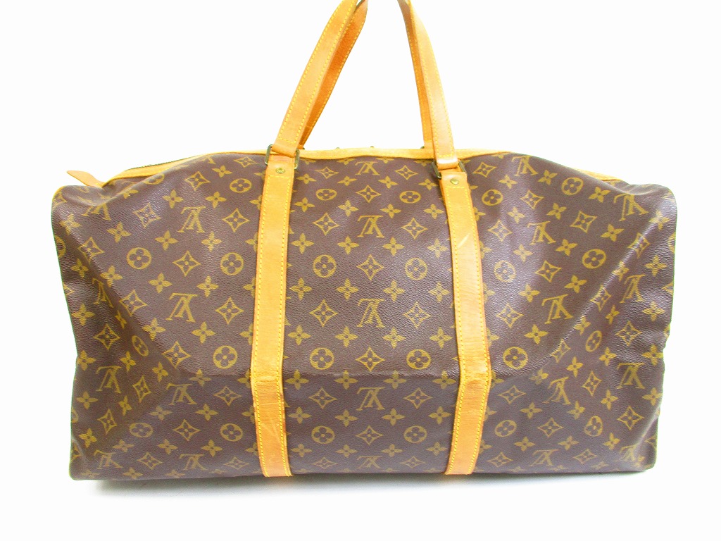 LOUIS VUITTON Monogram Leather Brown Duffle&Gym Bag Sac Souple 55 #5895 - Authentic Brand Shop ...