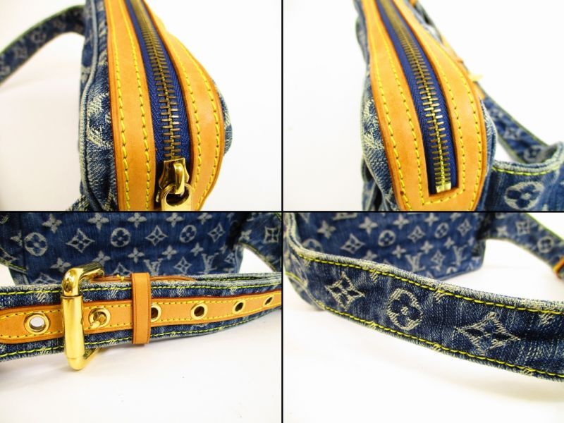 Authentic LOUIS VUITTON Monogram Denim Blue Fanny&Waist Packs Bum Bag #5953