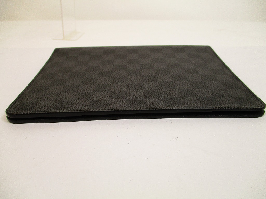 LOUIS VUITTON Graphite Leather Notebook Holders Desk Agenda Cover A5 #6153 - Authentic Brand ...