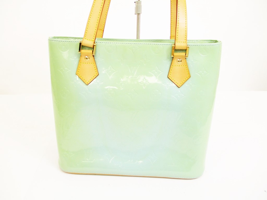 LOUIS VUITTON Vernis Patent Leather Lime Green Tote Bag Houston #6172 - Authentic Brand Shop TOKYO&#39;s