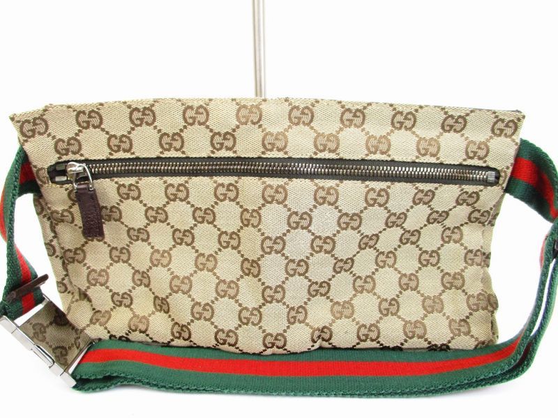 Authentic GUCCI GG Canvas Brown Fanny&Waist Packs Belt Bag Purse #6271