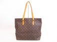 Photo1: LOUIS VUITTON Monogram Leather Brown Tote&Shoppers Bag Cabas Mezzo #4001 (1)