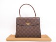 Photo1: LOUIS VUITTON Monogram Leather Brown Hand Bag Purse Malesherbes #4008 (1)