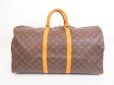 Photo2: LOUIS VUITTON Monogram Leather Brown Gym Bag Keepall 55 Bandouliere #4009 (2)