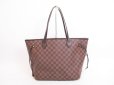 Photo1: LOUIS VUITTON Damier Leather Brown Tote&Shoppers Neverfull MM #4018 (1)