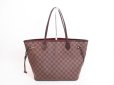 Photo2: LOUIS VUITTON Damier Leather Brown Tote&Shoppers Neverfull MM #4018 (2)