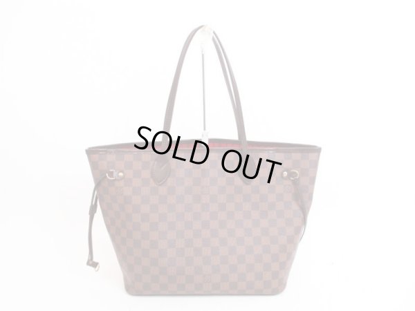 Photo2: LOUIS VUITTON Damier Leather Brown Tote&Shoppers Neverfull MM #4018