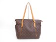 Photo1: LOUIS VUITTON Monogram Leather Brown Tote&Shoppers Bag Totally MM #4019 (1)