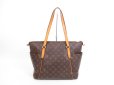 Photo2: LOUIS VUITTON Monogram Leather Brown Tote&Shoppers Bag Totally MM #4019 (2)