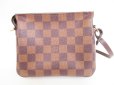 Photo2: LOUIS VUITTON Damier Leather Brown Pouch Pochette Truth Makeup #4022 (2)