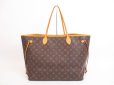 Photo2: LOUIS VUITTON Monogram Leather Brown Tote&Shoppers Bag Neverfull GM #4024 (2)