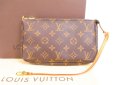 Photo1: LOUIS VUITTON Monogram Leather Brown Accessories Pouch Pochette #4026 (1)