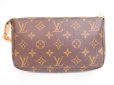 Photo2: LOUIS VUITTON Monogram Leather Brown Accessories Pouch Pochette #4026 (2)