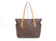 Photo2: LOUIS VUITTON Monogram Leather Brown Tote&Shoppers Bag Totally MM #4031 (2)