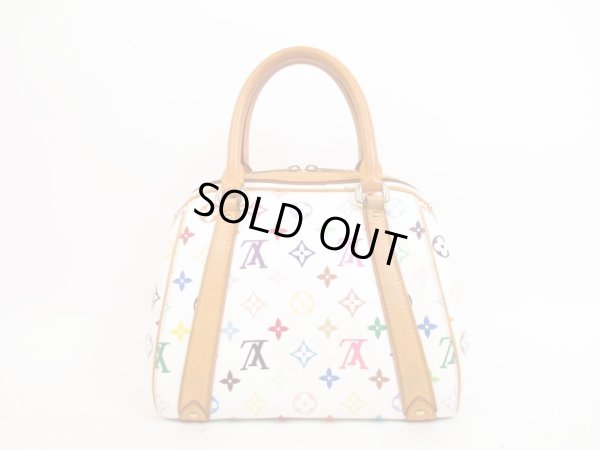 Photo2: LOUIS VUITTON Multi-color Leather White Hand Bag Purse Priscilla #4032