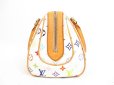 Photo4: LOUIS VUITTON Multi-color Leather White Hand Bag Purse Priscilla #4032