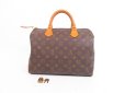 Photo1: LOUIS VUITTON Monogram Leather Brown Hand Bag Purse Speedy30 #4037 (1)