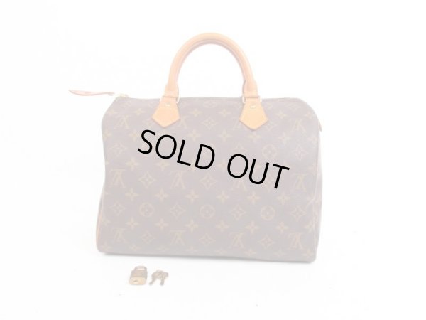 Photo1: LOUIS VUITTON Monogram Leather Brown Hand Bag Purse Speedy30 #4037