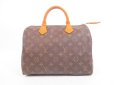 Photo2: LOUIS VUITTON Monogram Leather Brown Hand Bag Purse Speedy30 #4037 (2)