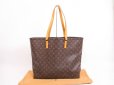 Photo1: LOUIS VUITTON Monogram Leather Brown Tote&Shoppers Bag Cabas Alto #4039 (1)