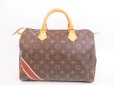 Photo2: LOUIS VUITTON Mon Monogram Leather Brown Hand Bag Purse Speedy30 #4043 (2)