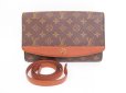 Photo1: LOUIS VUITTON Monogram Leather Brown Clutch Bag Bordeaux PM With Strap #4044 (1)