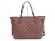 Photo1: LOUIS VUITTON Damier Leather Brown Hand Bag Purse Neverfull PM #4047 (1)