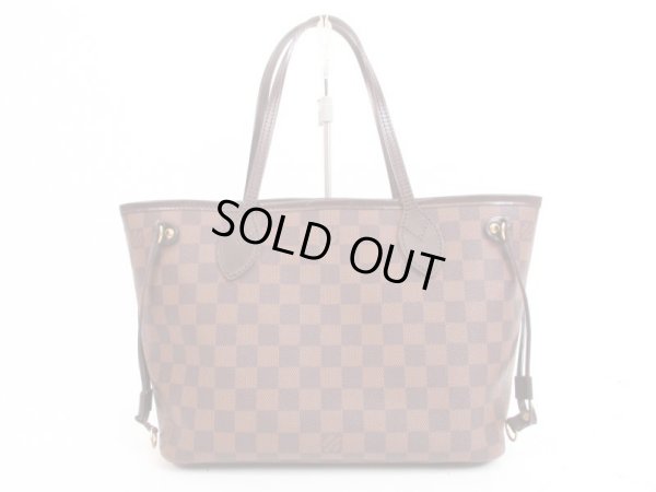 Photo1: LOUIS VUITTON Damier Leather Brown Hand Bag Purse Neverfull PM #4047