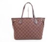 Photo2: LOUIS VUITTON Damier Leather Brown Hand Bag Purse Neverfull PM #4047 (2)