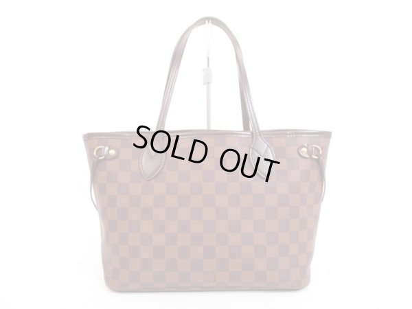 Photo2: LOUIS VUITTON Damier Leather Brown Hand Bag Purse Neverfull PM #4047