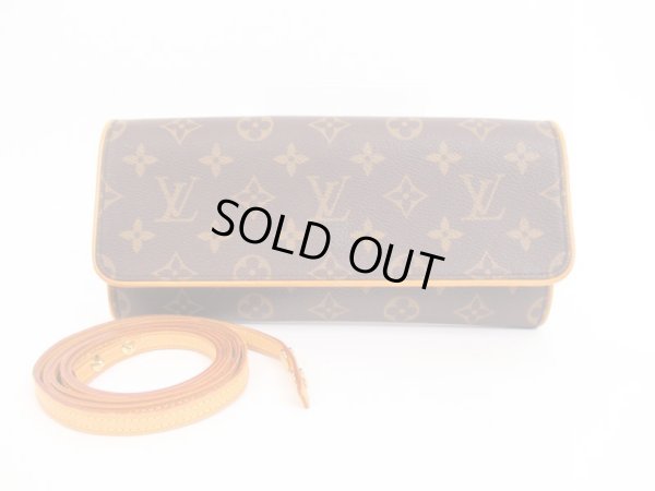 Photo1: LOUIS VUITTON Monogram Leather Brown Fanny Packs Pochette Twin GM #4051