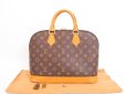 Photo1: LOUIS VUITTON Monogram Leather Brown Hand Bag Purse Alma #4053 (1)