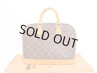 LOUIS VUITTON Monogram Leather Brown Hand Bag Purse Alma #4053