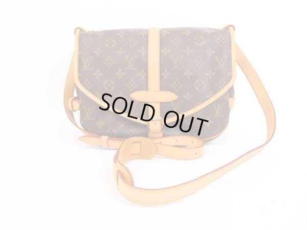 Photo1: LOUIS VUITTON Monogram Leather Brown Cross-body Bag Saumur MM 30 #4054