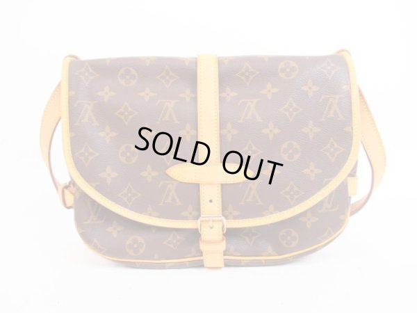 Photo2: LOUIS VUITTON Monogram Leather Brown Cross-body Bag Saumur MM 30 #4054