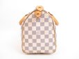 Photo4: LOUIS VUITTON Damier Azur Leather White Hand Bag Purse Speedy25 #4055