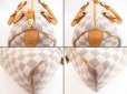 Photo6: LOUIS VUITTON Damier Azur Leather White Hand Bag Purse Speedy25 #4055