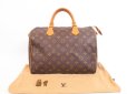 Photo1: LOUIS VUITTON Monogram Leather Brown Hand Bag Purse Speedy30 #4060 (1)