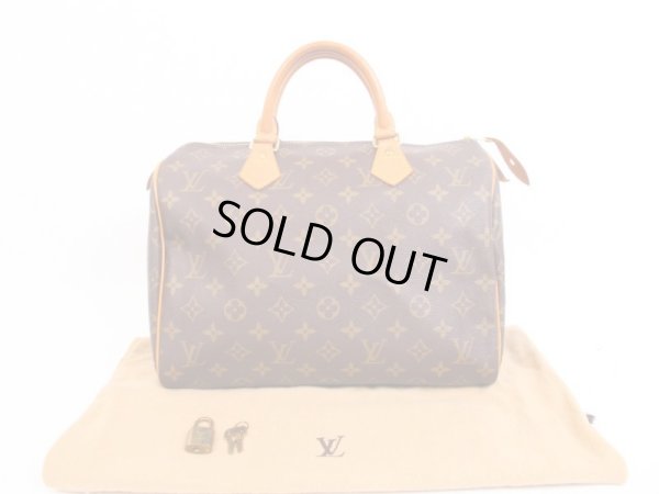 Photo1: LOUIS VUITTON Monogram Leather Brown Hand Bag Purse Speedy30 #4060