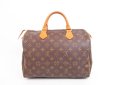 Photo2: LOUIS VUITTON Monogram Leather Brown Hand Bag Purse Speedy30 #4060 (2)