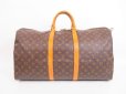 Photo2: LOUIS VUITTON Monogram Leather Brown Gym Bag Keepall 55 Bandouliere #4063 (2)